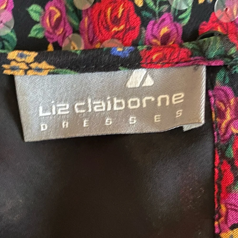 Liz Claiborne floral flowy dress with clear sequins Size 8 - Picture 10 of 10